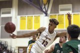 Lemoore's Juelein Fox takes to the hoop in Wednesday's thrilling 53-51 win over visiting El Diamante. Fox and company have a game Friday at Golden West High School.
